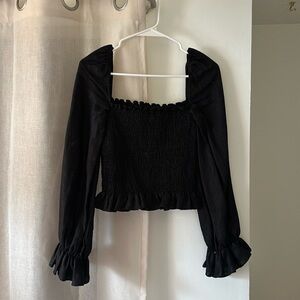 Reformation Ruched Sleeve Blouse